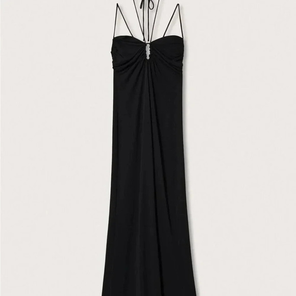 Mango Black Ruched Detail Dress NWT - Picture 7 of 12